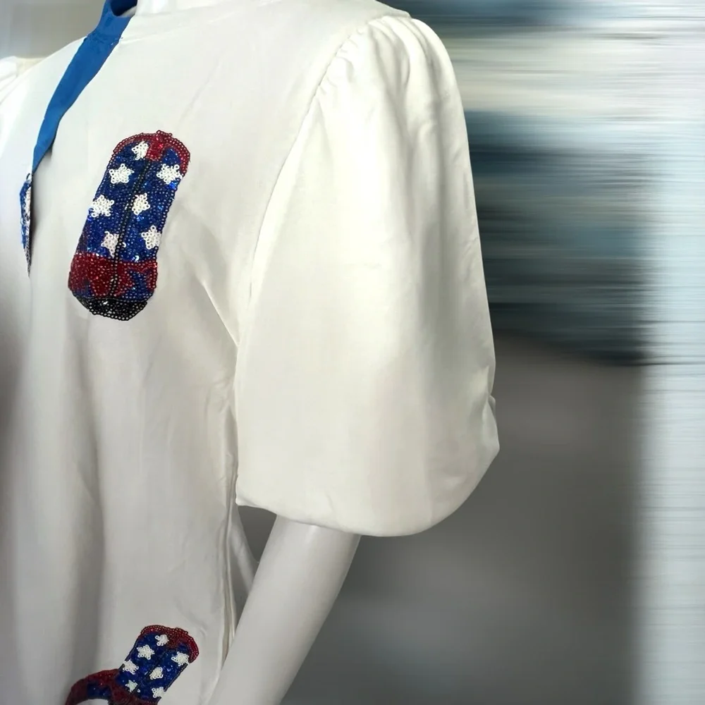 PEACH LOVE CALIFORNIA puff sleeve French terry dress S M L - Picture 7 of 9